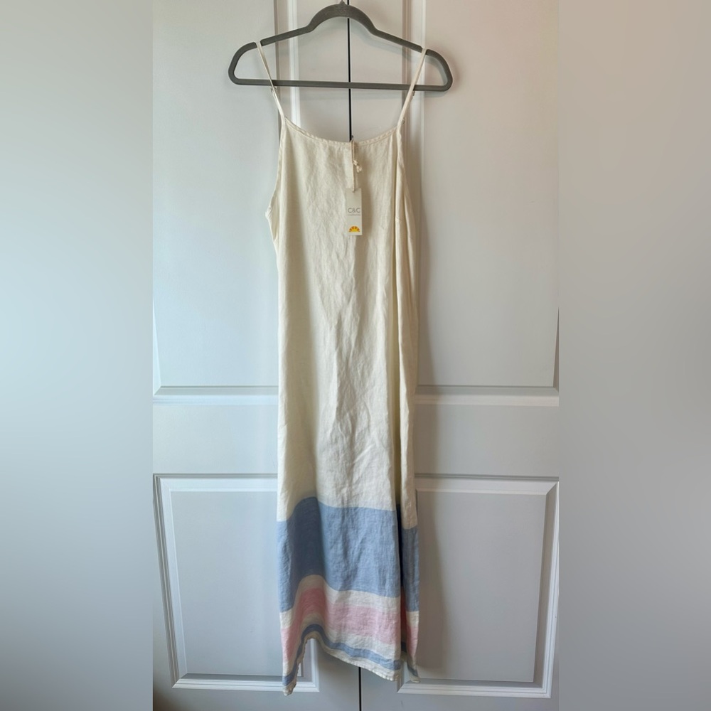 C & C California Colorblock Maxi Linen Dress NWT (Size L)